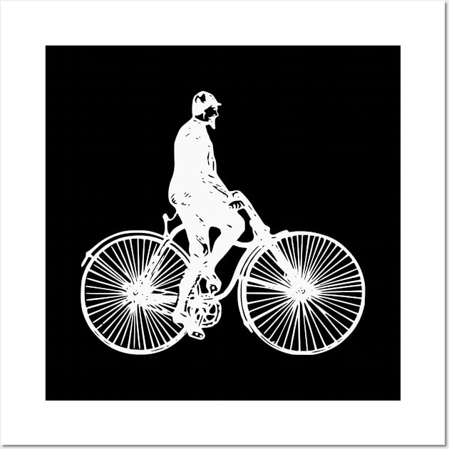 White Vintage Bicycle Cyclists Wall Art by Vintage Boutique